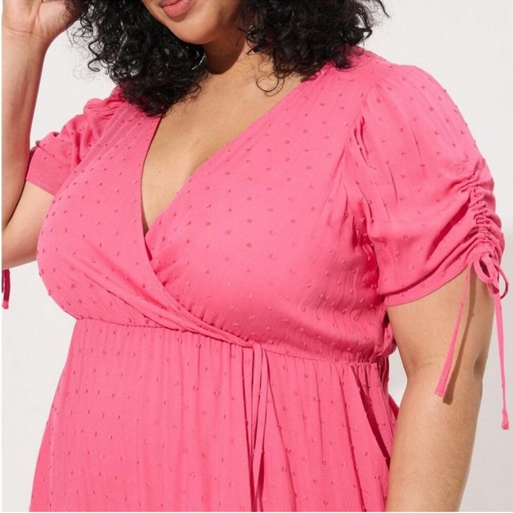 Torrid Pink Wrap Dress - Picture 4 of 14